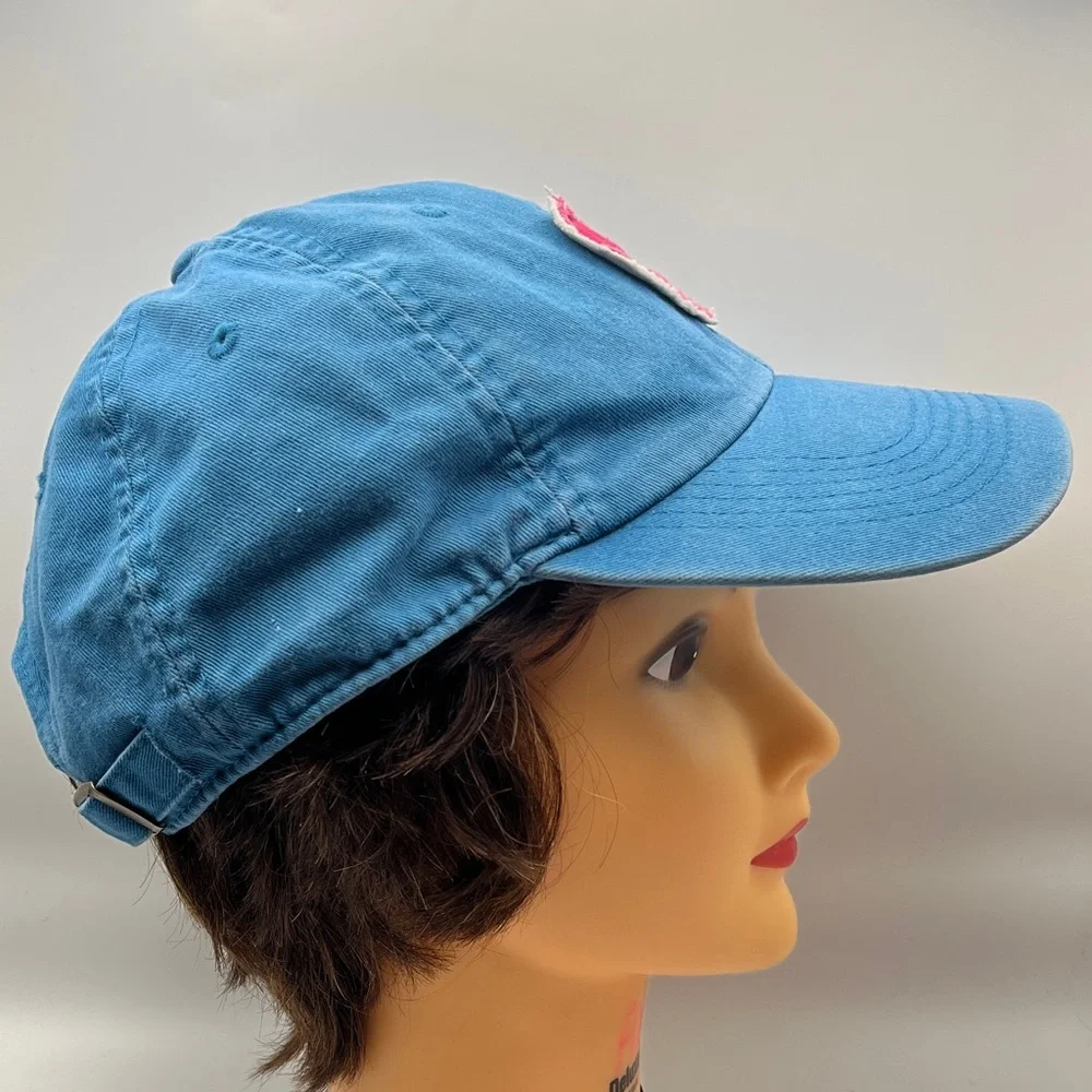 Life Is Good Sky Blue Baseball Hat with Pink Heart Patch